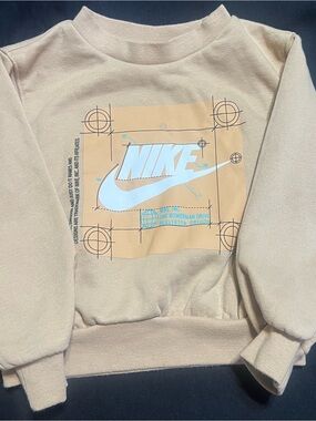 Nike Beige Graphic boys Sweatshirt 2t with White Logo